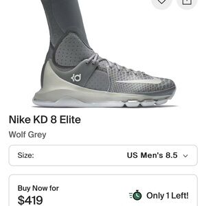 Nike KD 8 Elite Wolf Grey Sneakers